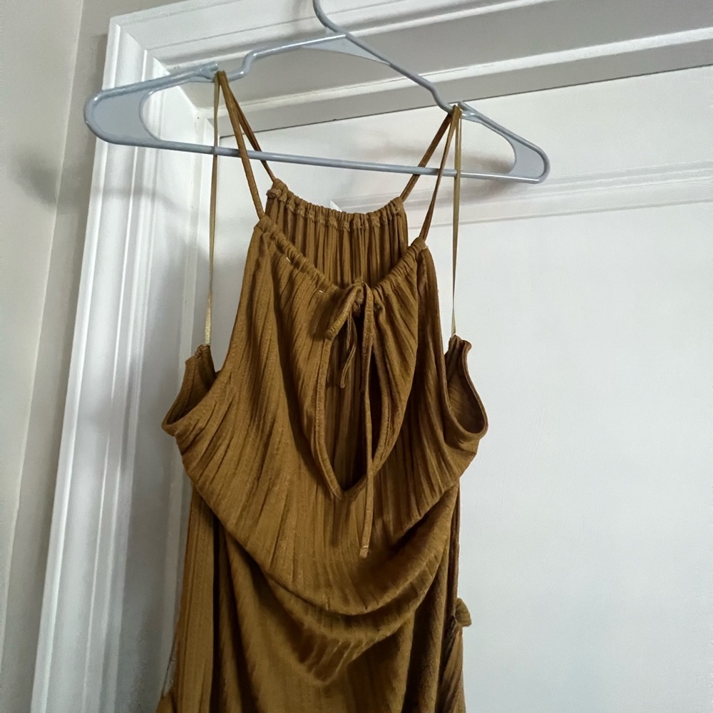 Olive Ribbed Midi Dress - Picture 7 of 8